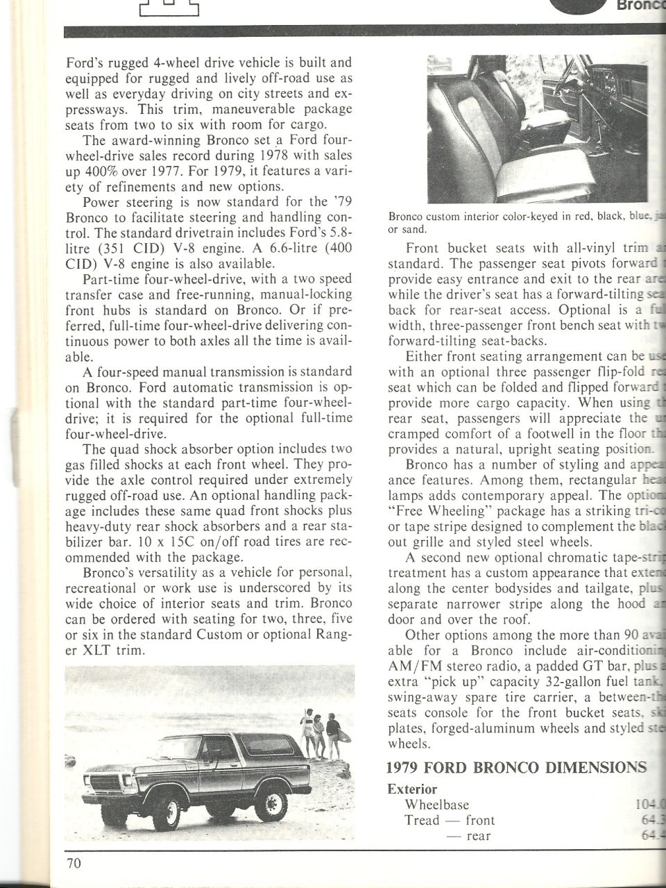 1979 Ford Bronco “buyers guide”