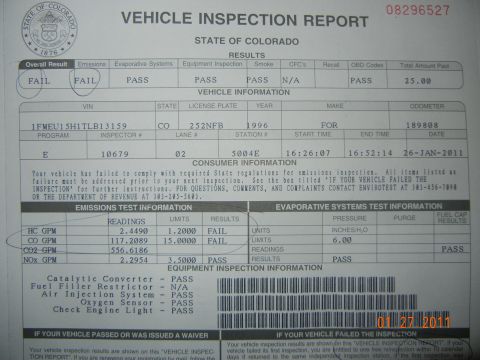 1996 Ford Bronco - Emissions fail bull shit! 01/26/11