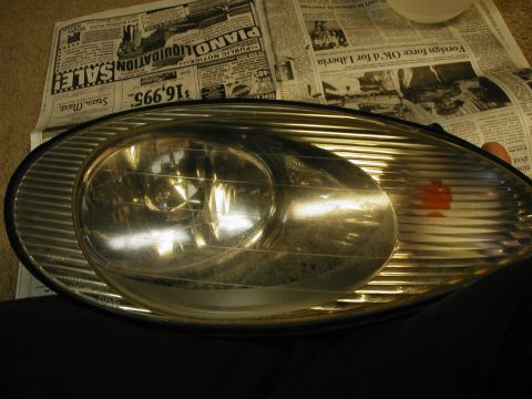 1996 Mercury Sable - A straight ahead view of one of the headlights before polishing. Not a true before shot since I'd already polished once with just plastic p…