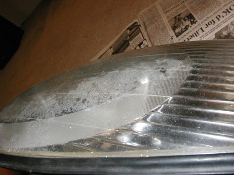 1996 Mercury Sable - A slant view before polishing where it's easier to see the surface pitting.