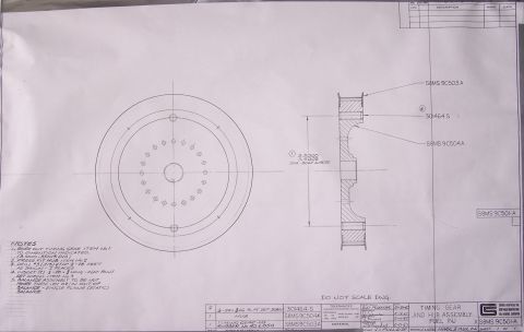 1968 Mercury Cougar - Blueprint shows detailed specifications for a wheel hub, including dimensions and part numbers like S8MS 9C503A.