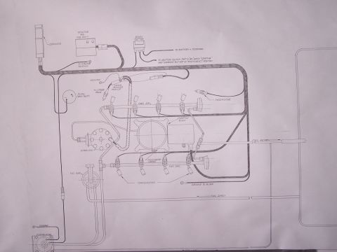 1968 Mercury Cougar - Diagram illustrates the electrical and fuel routing for an engine control system.