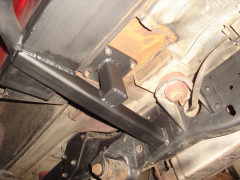 1989 Ford Bronco - Custom welded frame reinforcement bar installed on the underbody of a vehicle.