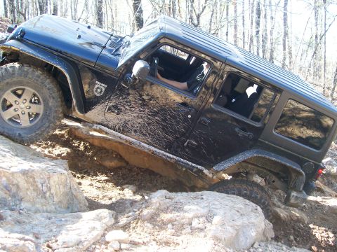 2007 Jeep Wrangler - Jeep Wrangler navigating a rocky off-road course.