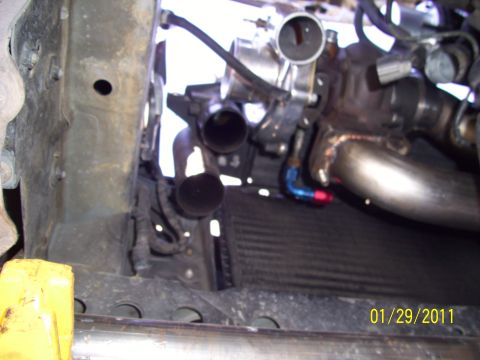 1995 Ford Probe - Turbocharger and exhaust piping installation detail.