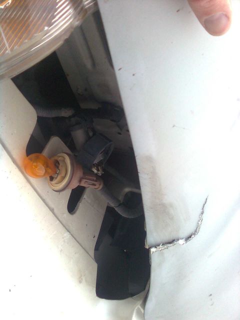 1984 Ford Bronco - Messed up my hood, destroyed the headlamp and header panel.
