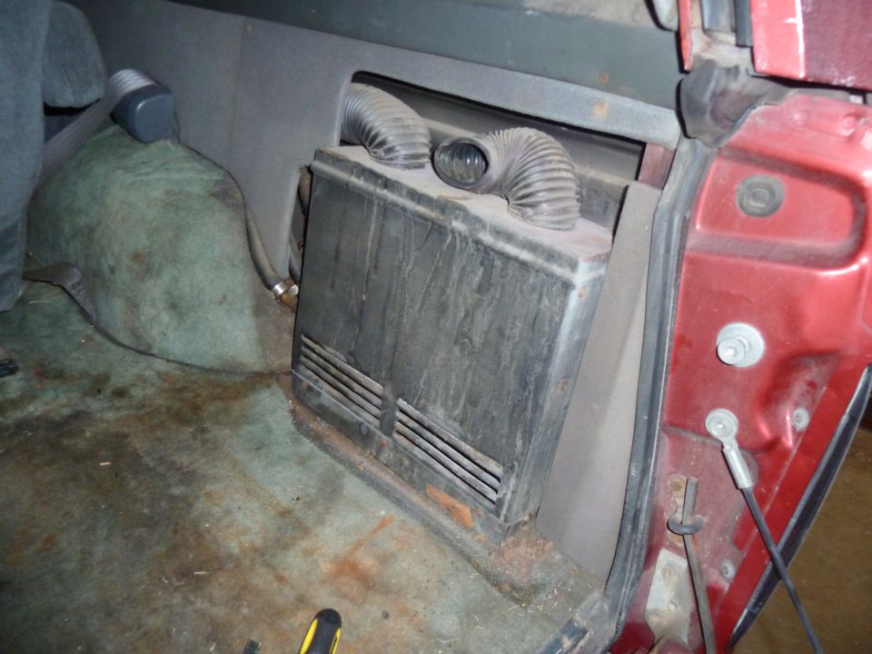 Interior heater unit with flexible ducts