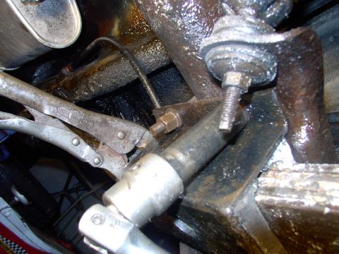 1983 Chrysler Fifth Avenue - With parts weeks away I used the vice grips to keep the clamp and rubber located in the center, then torqued the heck out of the nuts.