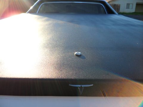 1973 Ford Ranchero - Trunk lid detail with a T emblem. The album claims 1973 Ford Ranchero, but this is incorrect.