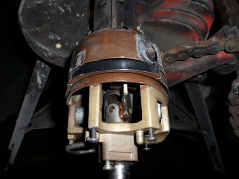 1973 Ford Ranchero - Distributor cap and rotor assembly detail, showing internal mechanism and wear.