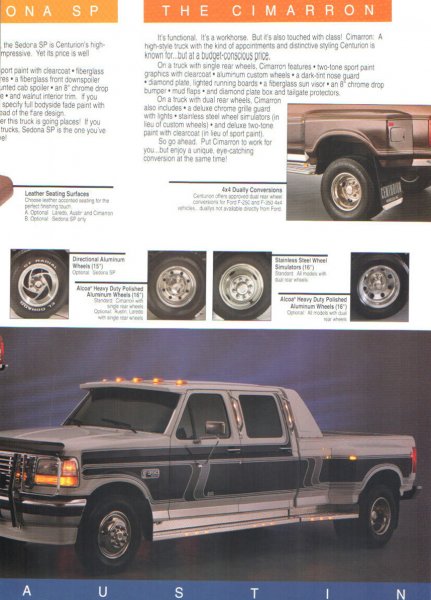 1996 Ford C-350 (Centurion Conversions) - This custom conversion truck features an extended cab and a unique rear passenger area with chrome accents.