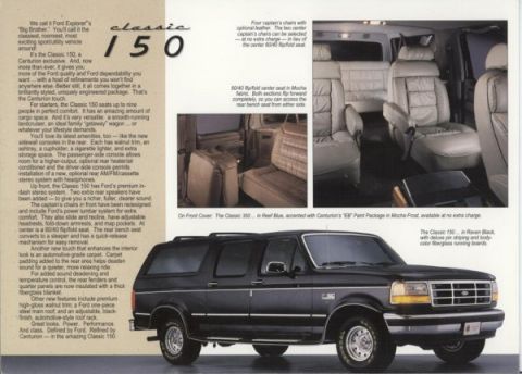 1996 Ford C-350 (Centurion Conversions) - This Centurion conversion SUV is shown in Raven Black with deluxe pinstriping and body-color fiberglass running boards.