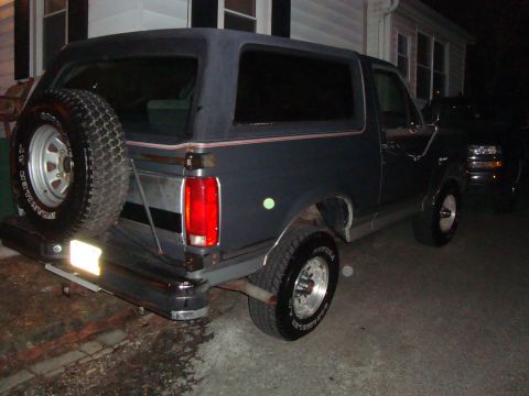 1991 Ford Bronco - This 1991 Ford Bronco is shown from the rear, its iconic spare tire carrier.
