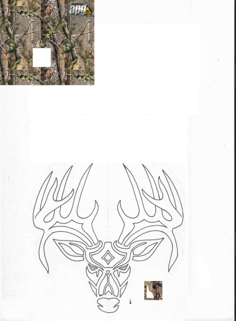 1993 Ford Bronco - This image shows a camouflage pattern and a stylized deer head graphic, not a 1993 Ford Bronco.