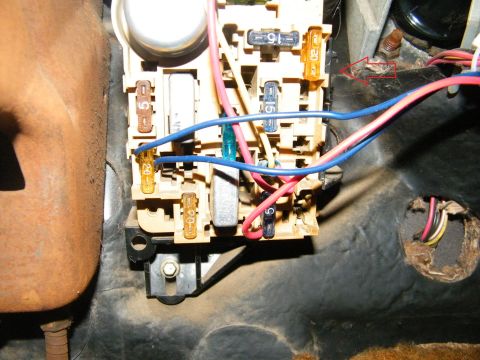 1982 Ford Bronco - Wiring and fuse box detail from a vehicle interior.