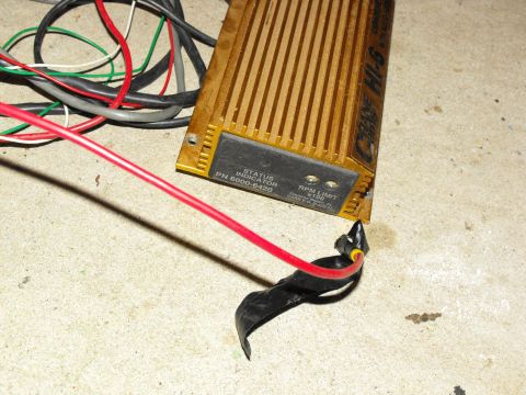 1994 Ford Bronco - A close-up view of a Crane HI-6 ignition box with various wires attached.