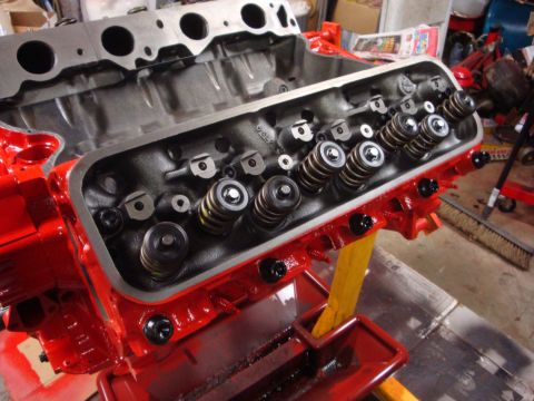 1989 Ford Bronco - Close-up view of an engine block's valve train, showing springs and rockers.