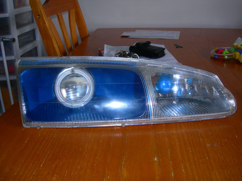 Blue headlight with halo ring