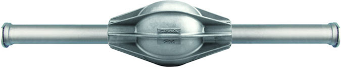 Silver rear axle housing with Currie F9 branding