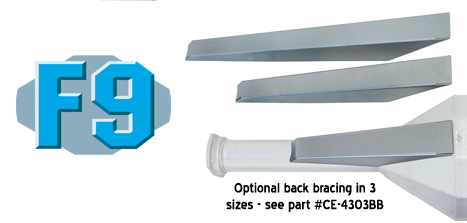 1990 Ford Bronco - This image displays an F9 logo alongside optional back bracing components for a product.