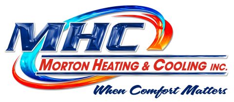 1992 Ford Mustang - Logo for Morton Heating & Cooling Inc., the company name and slogan 'When Comfort Matters'.