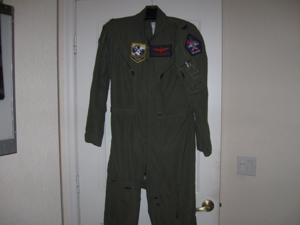 Heres my Nomex Navy flight suit I wear over my nicer clothes to keep them clean.