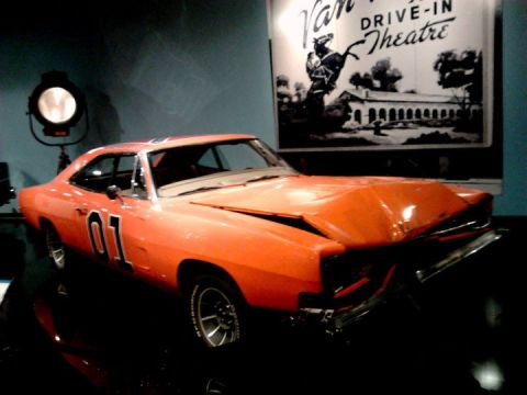 1995 Ford Taurus - The General Lee, a 1969 Dodge Charger, displayed with a damaged front end.