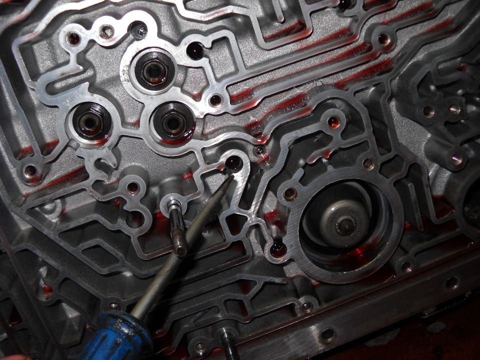 Automatic transmission valve body with red fluid