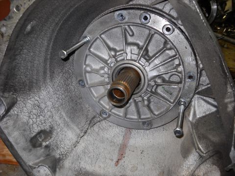 1993 Ford C-150 (Centurion Conversions) - The transmission pump assembly is shown with a splined shaft protruding from its center.