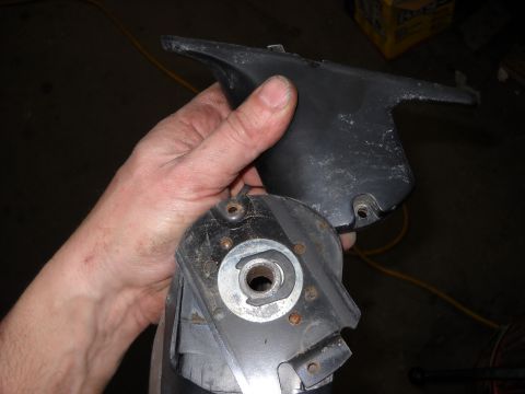 1993 Ford C-150 (Centurion Conversions) - Disassembled door mirror assembly, showing the plastic housing and internal mechanical components.