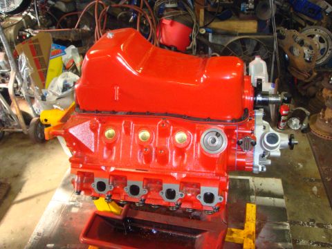 1989 Ford Bronco - Engine block on a stand in a workshop environment.