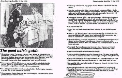 1988 Ford Bronco - Magazine page from May 1955 features an illustration and advice for wives.