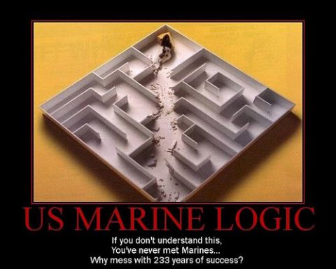 1988 Ford Bronco - A mouse navigates a maze, illustrating a point about US Marine logic and success.