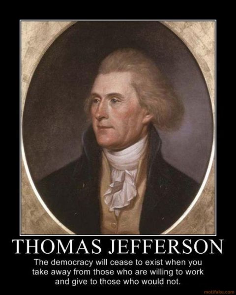 1988 Ford Bronco - Thomas Jefferson portrait with a quote about work and giving.
