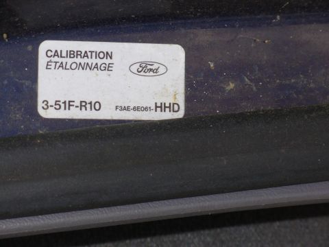 1995 Ford F-150 - Calibration label in driver's door jamb