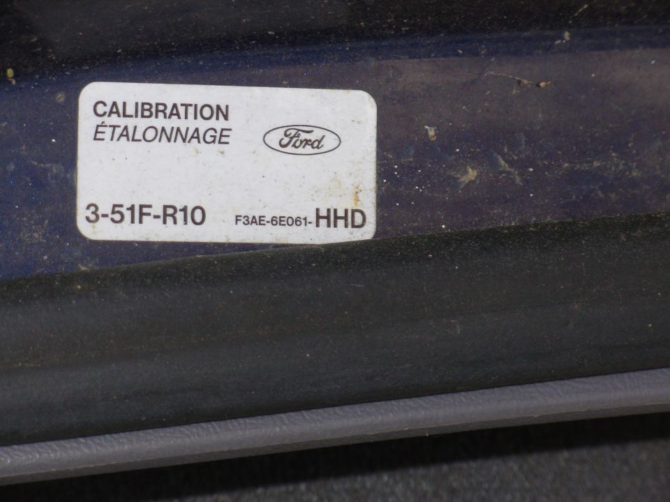 Calibration label in driver's door jamb