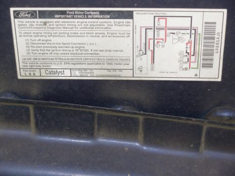 1995 Ford F-150 - VECI Label under hood above master cylinder [url=https://www.supermotors.net/registry/media/858380] https://www.supermotors.net/getfile/858…