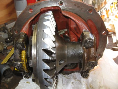 1968 Shelby GT500 - Close-up view of differential gears, likely for a vehicle repair or inspection.