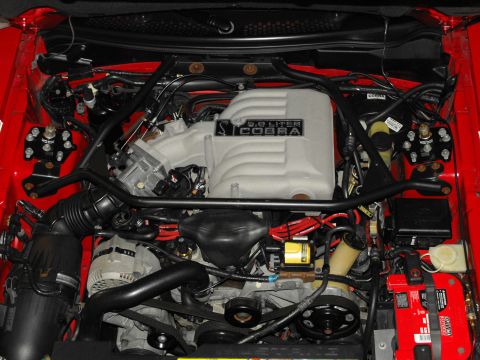 1994 Ford Bronco - The engine bay shows a 5.0L Cobra intake manifold, indicating a Ford Mustang, not a Bronco.
