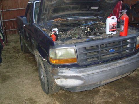 1995 Ford F-150 - With some creativity (plus 2 fire extinguishers, 2 gallon jugs of water, and a hose nearby), I created a temporary fuel system to get it ho…