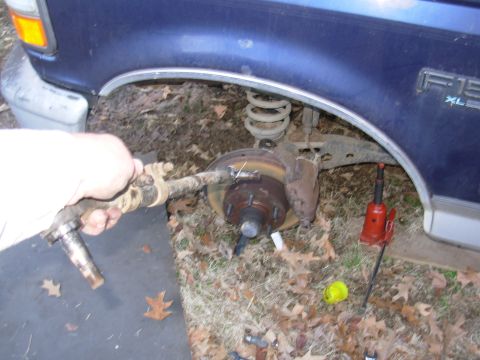 1995 Ford F-150 - Amazing what you can do with a 12# sledge... Coincidentally, that same sledge was necessary to remove both rims on this side - they were ru…