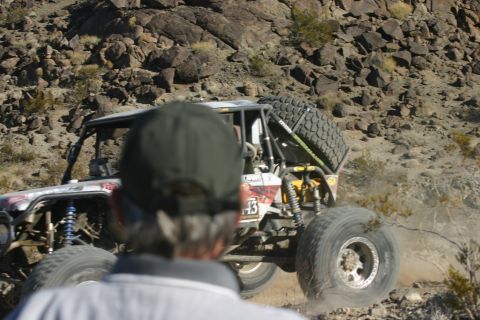 1992 Jeep Wrangler - A heavily modified off-road vehicle navigates a challenging desert course.