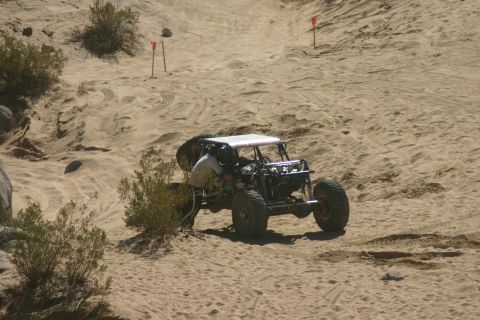 1992 Jeep Wrangler - This custom off-road buggy navigates a sandy course, likely during an event like KOH 2011.