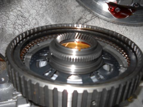 1993 Ford C-150 (Centurion Conversions) - Internal view of a transmission part, likely during a rebuild process.