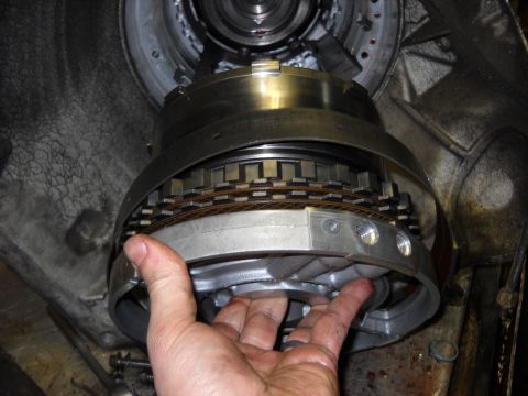 1993 Ford C-150 (Centurion Conversions) - Close-up view of a transmission clutch pack, showing the layered friction and steel plates.