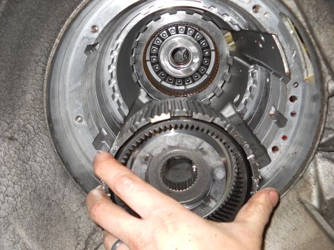 1993 Ford C-150 (Centurion Conversions) - Internal view of a transmission assembly, showing gears and other mechanical parts.