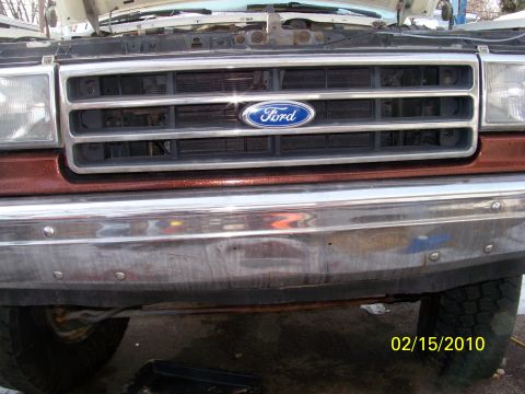 1989 Ford Bronco - Front view of a 1989 Ford Bronco showing the grille and bumper.