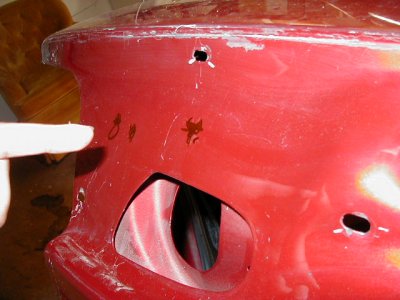 1997 Ford Taurus - This picture and the next are pictures of the marks I made of where the holes go.. I will probably need to drill holes in the trunk right t…