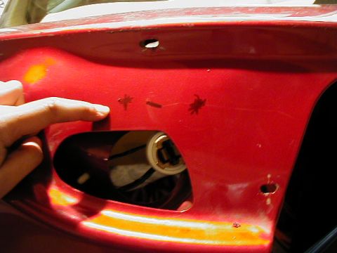 1997 Ford Taurus - another mark to see where the I might need to drill..