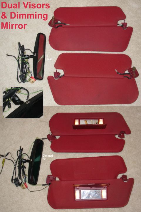 1983 Ford Bronco - SOLD Red Dual Visors & Autodimming Mirror (F4TZ17700A) Set from '95 F150 XLT. IF THE IMAGE IS TOO SMALL, click it. Includes enough original…